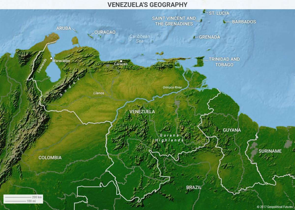 žemėlapis venesuela geografija