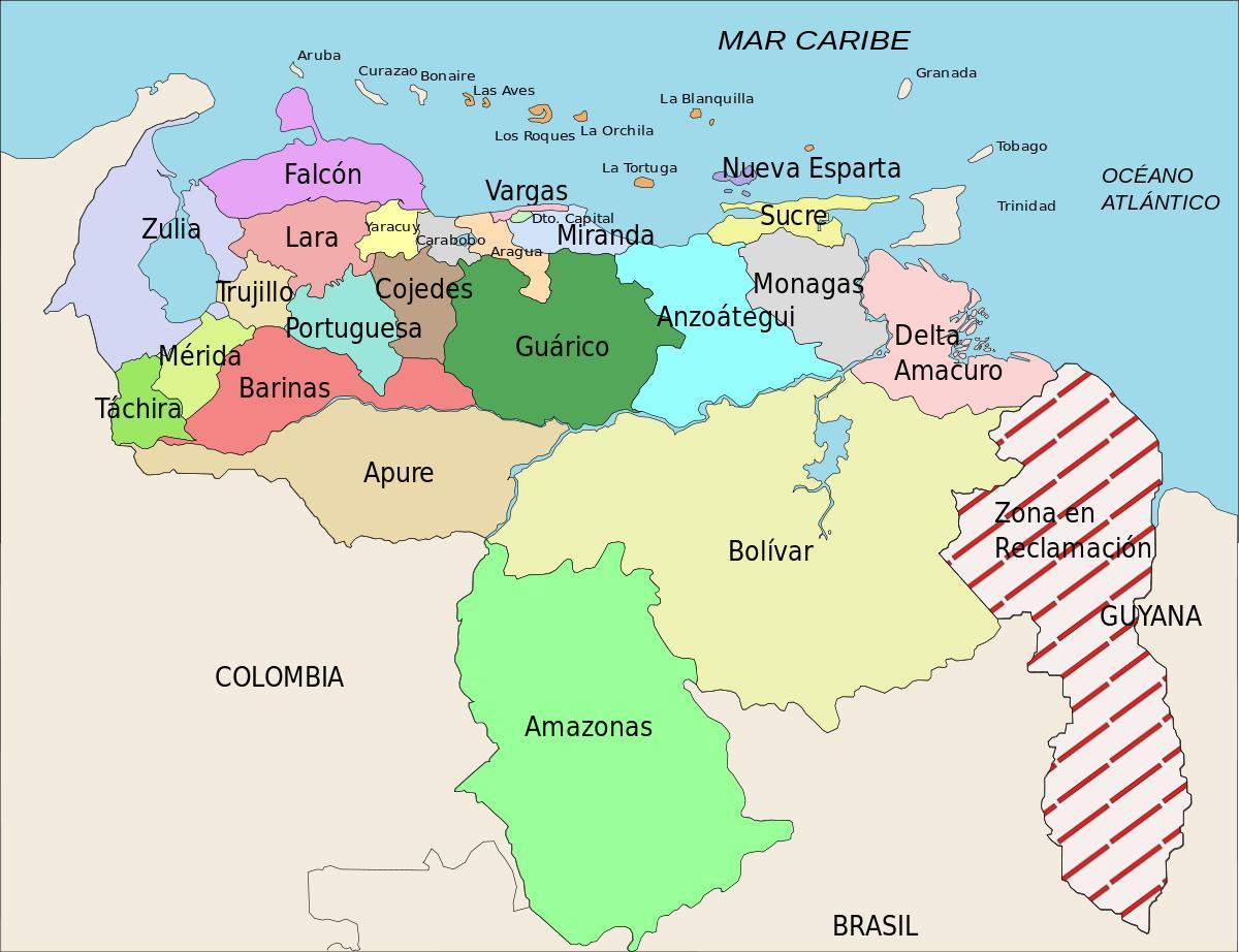 žemėlapis venesuela narių