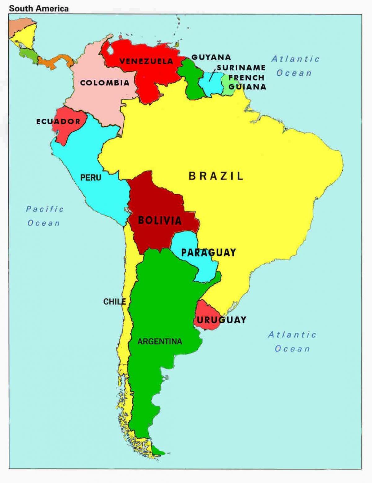 žemėlapis venesuela ir aplinkinių šalių