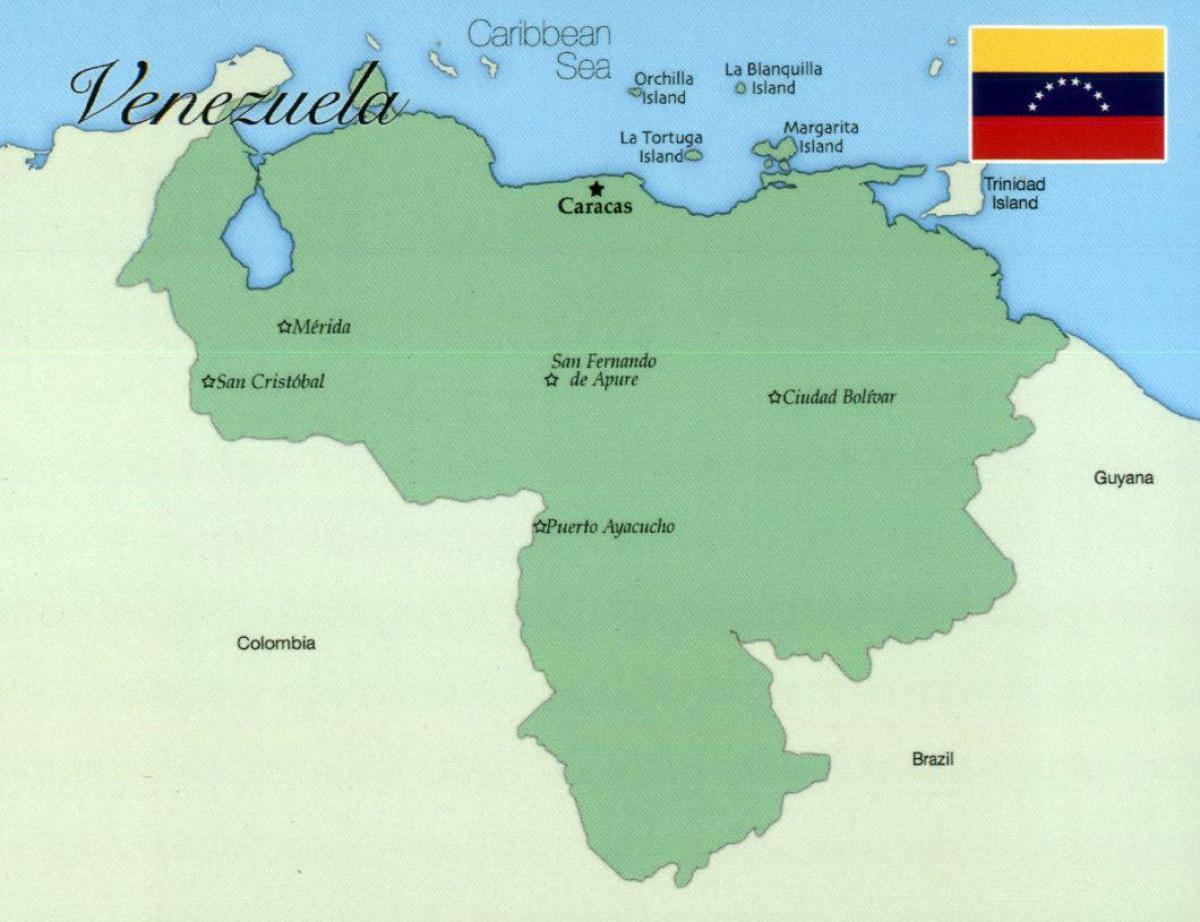 žemėlapis venesuela su miestų