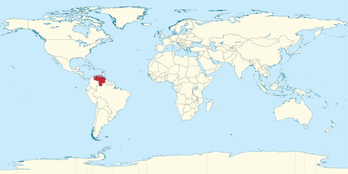 venesuela dėl pasaulio žemėlapis