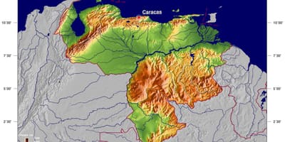 Žemėlapis fizinis žemėlapis venesuela