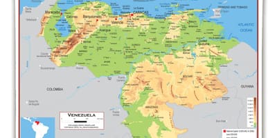 Žemėlapis venesuela aukštis