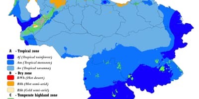 Žemėlapis venesuelos klimatas