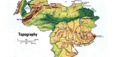 Žemėlapis venesuela topografinis