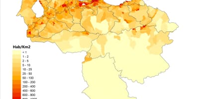 Venesuelos gyventojų tankumo žemėlapis
