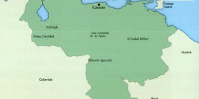 Žemėlapis venesuela su miestų